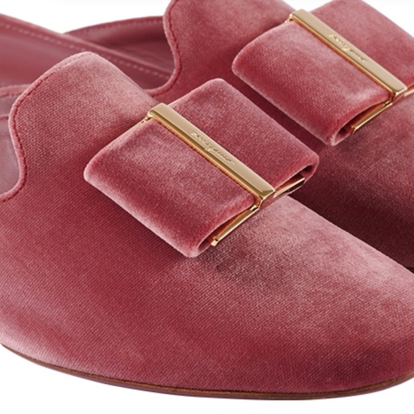 New Salvatore Ferragamo Sarno T Ballet Flats Velvet Loafers bow Vara Varina - Picture 6 of 17